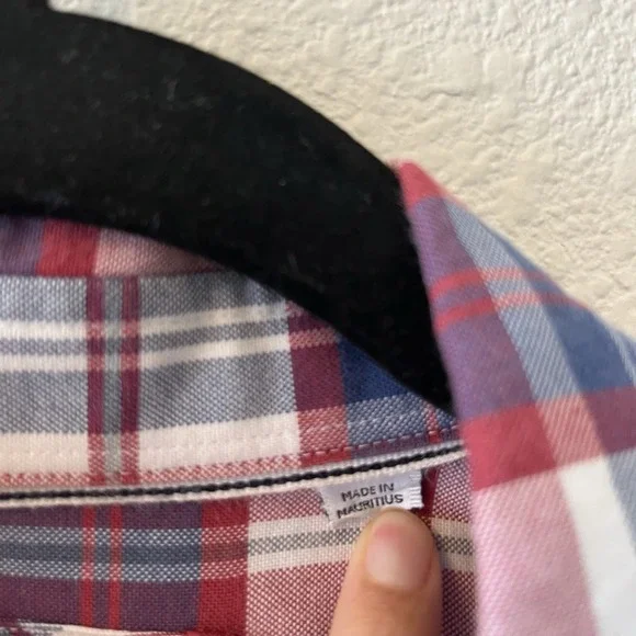 Lacoste Men's Shirt Size 45 (XL/2XL) Cotton Plaid Short Sleeve Collared Preppy - Picture 3 of 13